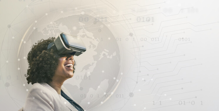 woman with vr headset